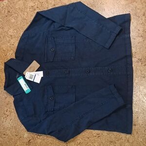 Mason & Belle Women's Indigo Patch Pockey Cargo Jacket Size XL NWT